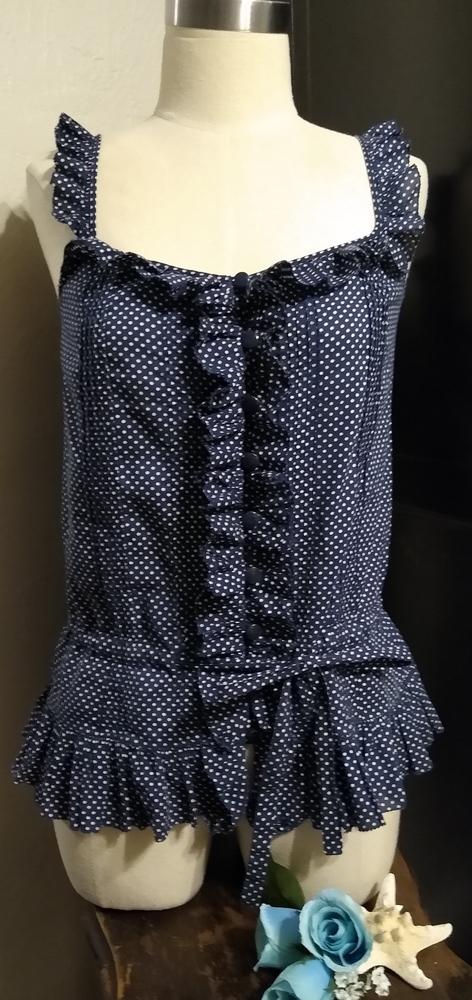 EUC  JUICY COUTURE Structured, Ruffled Blouse Sm